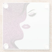 Dessous-de-verre En Verre Maquillage avec effet parties scintillant (Dos)