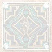 Dessous-de-verre En Verre Marbre Art déco grec vert or Mandala luxe (Dos)