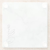 Dessous-de-verre En Verre Marbre blanc Modern Script Nom personnalisé (Dos)