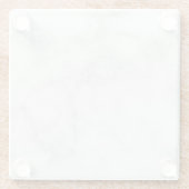 Dessous-de-verre En Verre Marbre Blanc Moderne (Dos)
