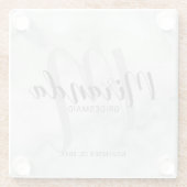 Dessous-de-verre En Verre Marbre blanc Script Bridesmaitres personnalisées (Dos)