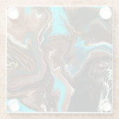 Dessous-de-verre En Verre Marbre Brown et Bleu - Flûte (Dos)