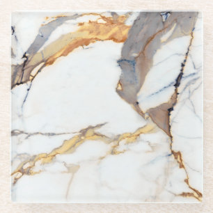 Dessous-de-verre En Verre Marbre de luxe : Golden Italian Texture