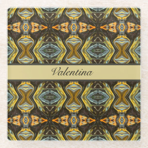 Dessous-de-verre En Verre marbre de style marocain personnalisable