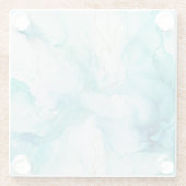 Dessous-de-verre En Verre Marbre d'encre Mint Aqua (Dos)