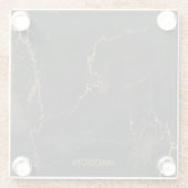 Dessous-de-verre En Verre Marbre noir d'or (Dos)