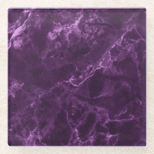 Dessous-de-verre En Verre Marbre violet foncé : texture luxueuse.