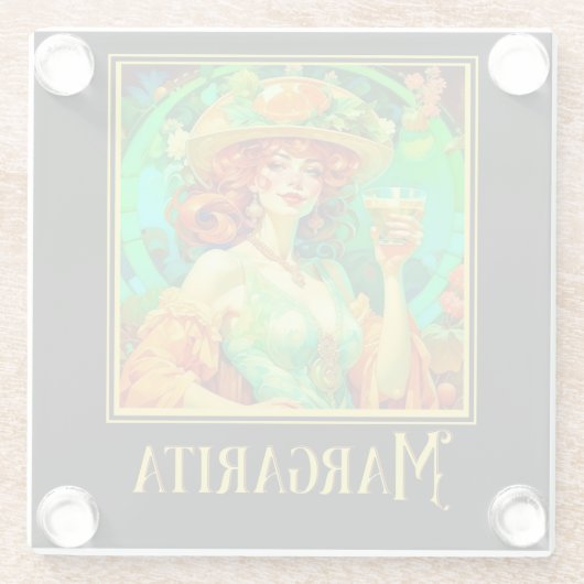Dessous-de-verre En Verre Margarita Art Nouveau (Dos)