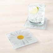 Dessous-de-verre En Verre marguerite blanche (Incliné)