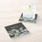 Dessous-de-verre En Verre Marguerites sur le gris (Incliné)