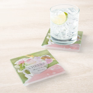 Dessous-de-verre En Verre Mariage à fleurs de printemps frais