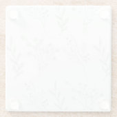 Dessous-de-verre En Verre Mariage Boho Floral Argent (Dos)