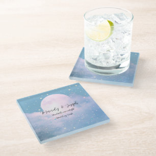 Dessous-de-verre En Verre Mariage céleste de rêve baigné de clair de lune