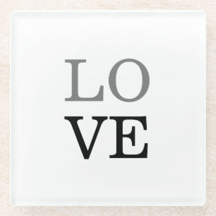 Dessous-de-verre En Verre Mariage d'amour de script noir gris