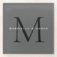 Mariage de calligraphie gris-noir monogramme