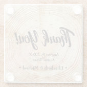 Dessous-de-verre En Verre Mariage de Merci coupé en bois rustique (Dos)