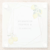 Dessous-de-verre En Verre Mariage de'été bohème au citron rustique (Dos)