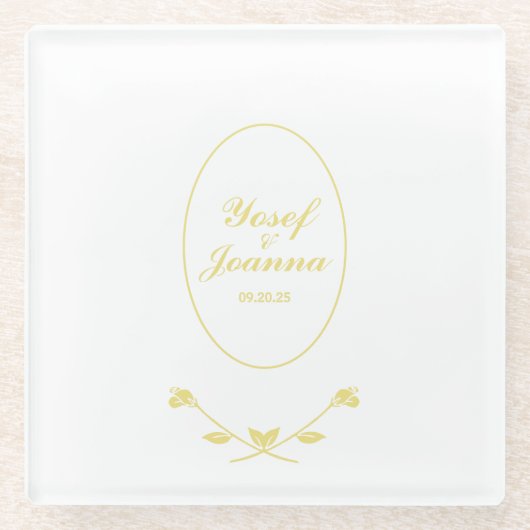 Dessous-de-verre En Verre Mariage d'or (Devant)