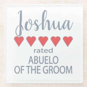 Dessous-de-verre En Verre Mariage et Mariage 5 Coeur Abuelo de la salle