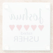 Dessous-de-verre En Verre Mariage et mariage 5 Coeur Usher (Dos)