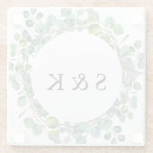 Dessous-de-verre En Verre Mariage Eucalyptus aquarelle (Dos)