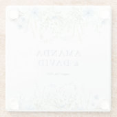 Dessous-de-verre En Verre Mariage Fleur sauvage périphérique bleu (Dos)