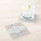 Dessous-de-verre En Verre Mariage Floral Élégant Boho Été Printemps Rose (Incliné)