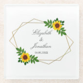 Dessous-de-verre En Verre Mariage géométrique tournesol (Devant)