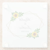 Dessous-de-verre En Verre Mariage géométrique tournesol (Dos)