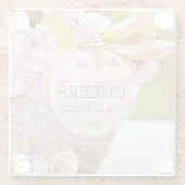 Dessous-de-verre En Verre Mariage modifiable Cheers-Cherryblossoms (Dos)