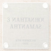 Dessous-de-verre En Verre Mariage personnalisé rustique burlap motif nature (Dos)