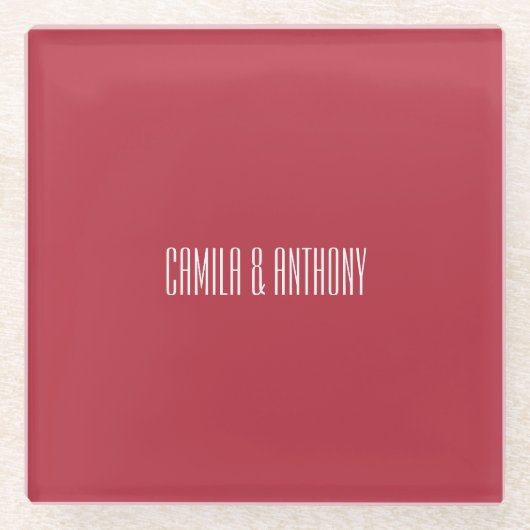 Dessous-de-verre En Verre Mariage rouge (Devant)