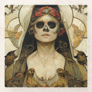 Dessous-de-verre En Verre Mariée De La Mort Horreur Gothique