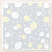 Dessous-de-verre En Verre Marine Blue Lemon Art - Refresh Citrus Design (Dos)