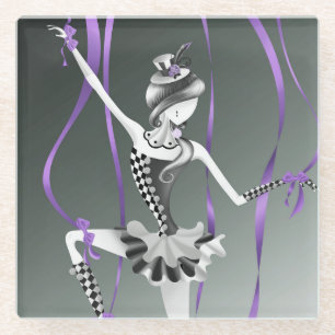 Dessous-de-verre En Verre Marionnette clown Ballerina