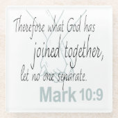 Dessous-de-verre En Verre Mark 10:9 Bible Verse Mariage Design (Devant)