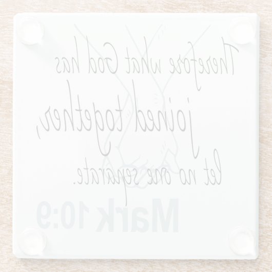 Dessous-de-verre En Verre Mark 10:9 Bible Verse Mariage Design (Dos)