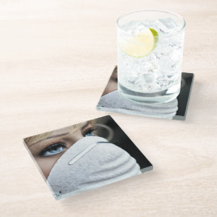 Dessous-de-verre En Verre Masque de protection contre le virus Corona