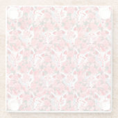 Dessous-de-verre En Verre Masques de Kitsune et camélia en fleurs sur fond r (Dos)