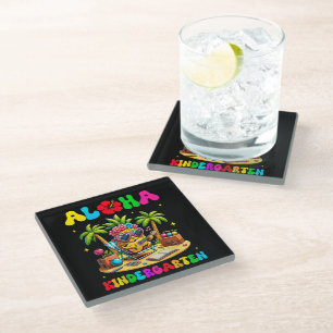 Dessous-de-verre En Verre Maternelle Aloha Ananas Hawaï Rentree Scolaire