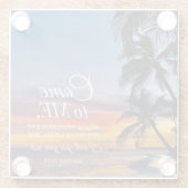 Dessous-de-verre En Verre Matthieu 11:28 Bible Verse Palmiers Coucher de sol (Dos)