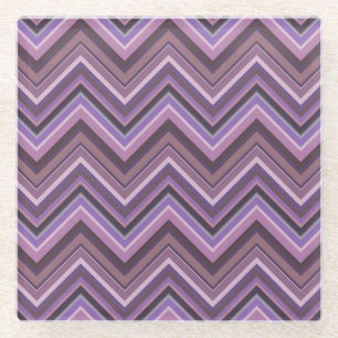 Dessous-de-verre En Verre Mauve zigzag stripes