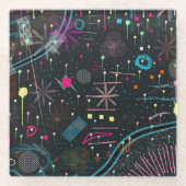 Dessous-de-verre En Verre Maximalist Abstract Expression  (Devant)