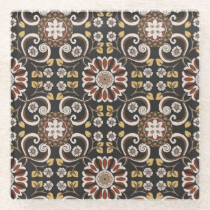 Dessous-de-verre En Verre Médaillon islamique : Beau Motif textile.