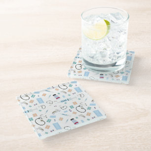 Dessous-de-verre En Verre Médecin de santé Motif Fournitures Médicales