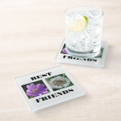 Dessous-de-verre En Verre Meilleur Modèle d'images des amis (Incliné)