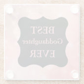 Dessous-de-verre En Verre Meilleure Godfille rose étincelante !conception (Dos)