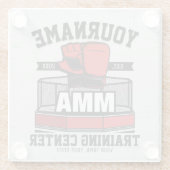 Dessous-de-verre En Verre Mélange d'arts martiaux AJOUTER LE NOM MIXED MARTI (Dos)