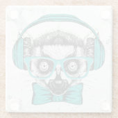 Dessous-de-verre En Verre Mélomane du lémur | (Dos)