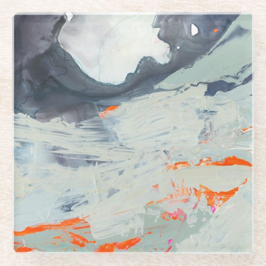 Dessous-de-verre En Verre Mer Polyphonique - Beige (Devant)